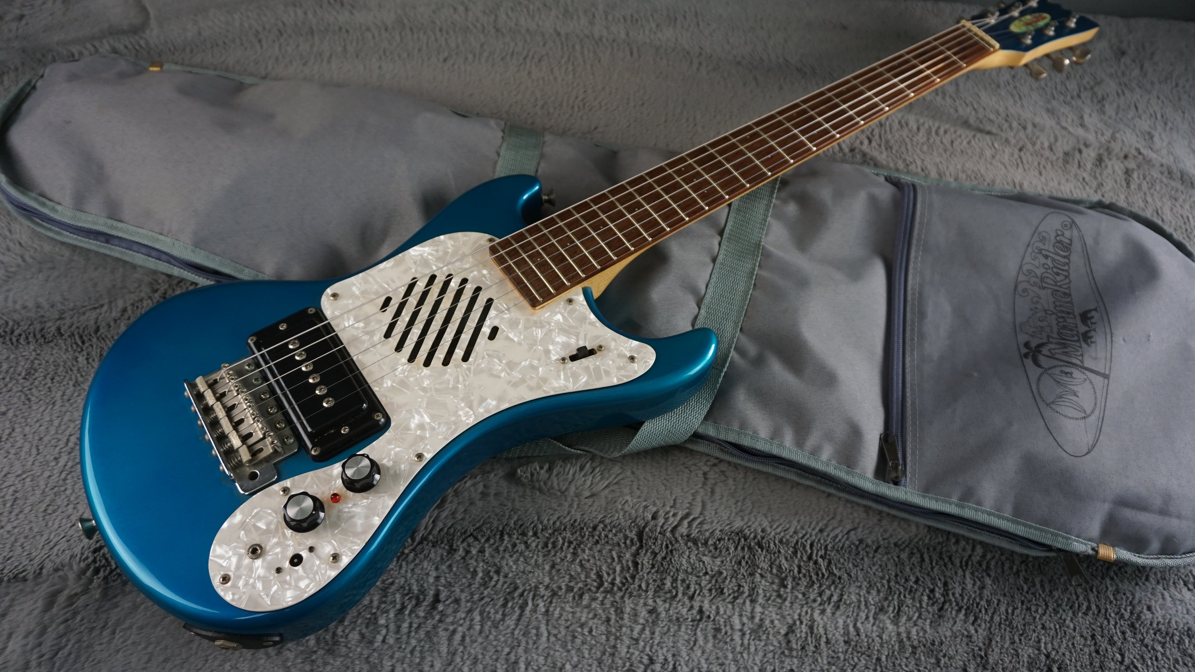 MarineRider Mosrite Ventures Model w/ Built In Amp - Blue