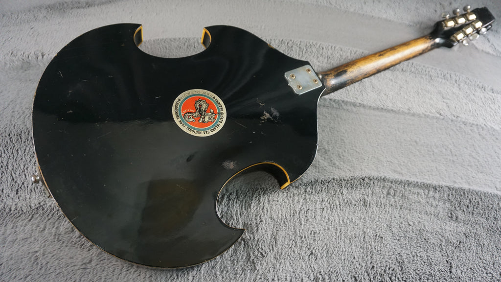 Firstman Liverpool Violin Guitar - Black - Hollow Body Japan