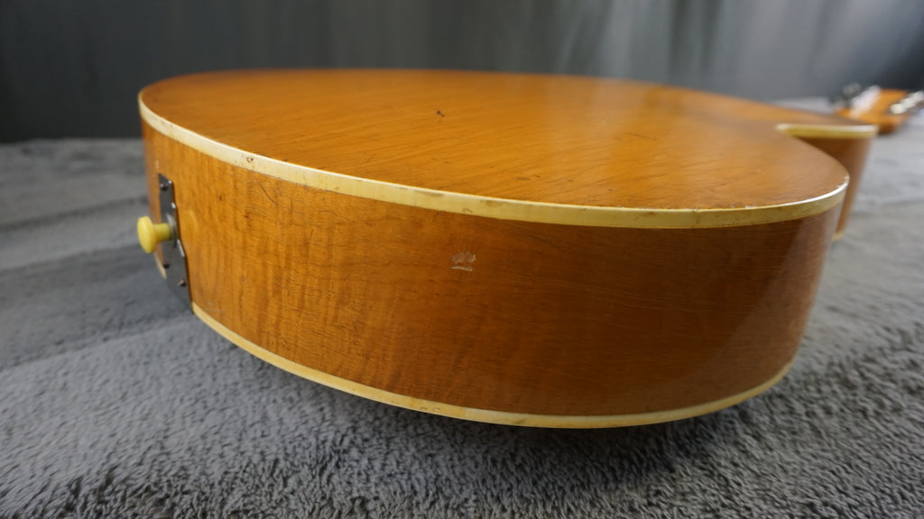 Vintage MIJ Hollow Body Archtop Guitar Natural Finish Japan w/ Restored Hardware