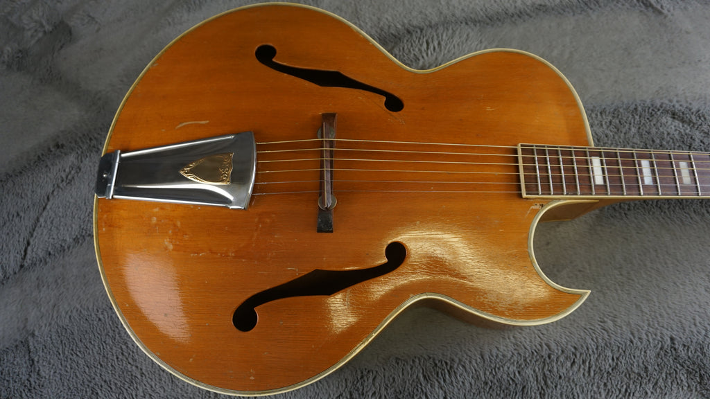 Vintage MIJ Hollow Body Archtop Guitar Natural Finish Japan w/ Restored Hardware