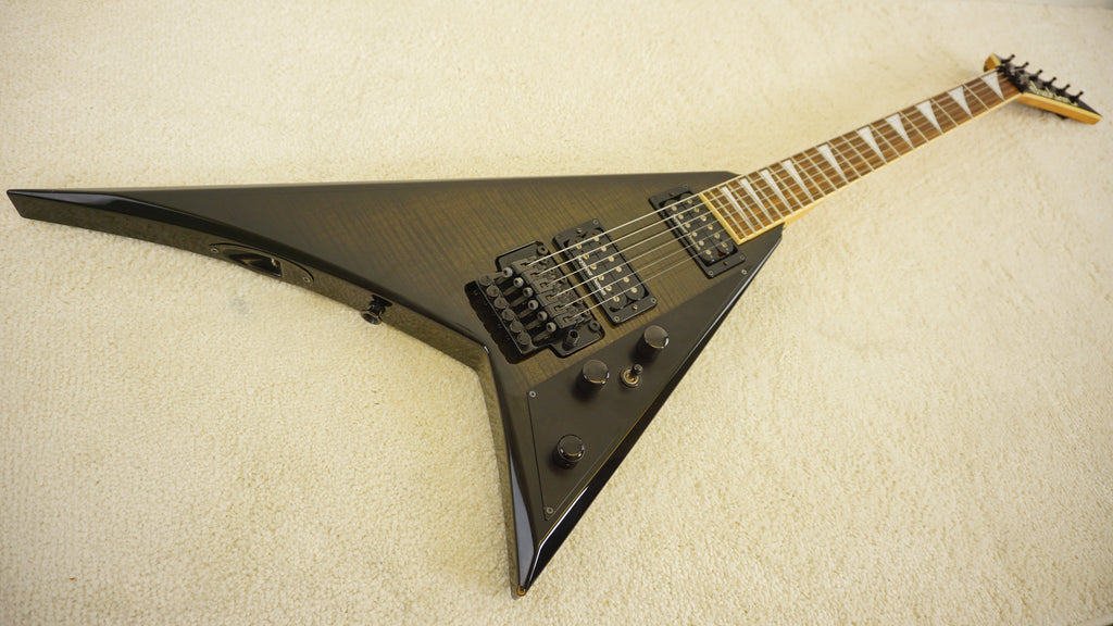 Jackson RR3 Rhoads Made in Japan Transparent Black Flame Top w/ Floyd Rose & Seymour Duncan Pickups
