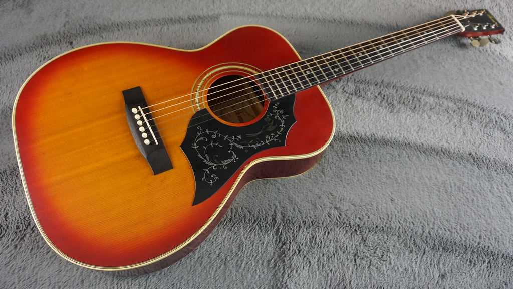Thomas TM-180 Vintage MIJ Acoustic Guitar Cherry Sunburst w/ Hard Case