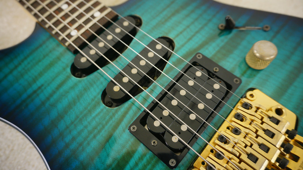 1995 Charvel SD-50 Made in Japan Trans Blue Burst HSS Electric Guitar
