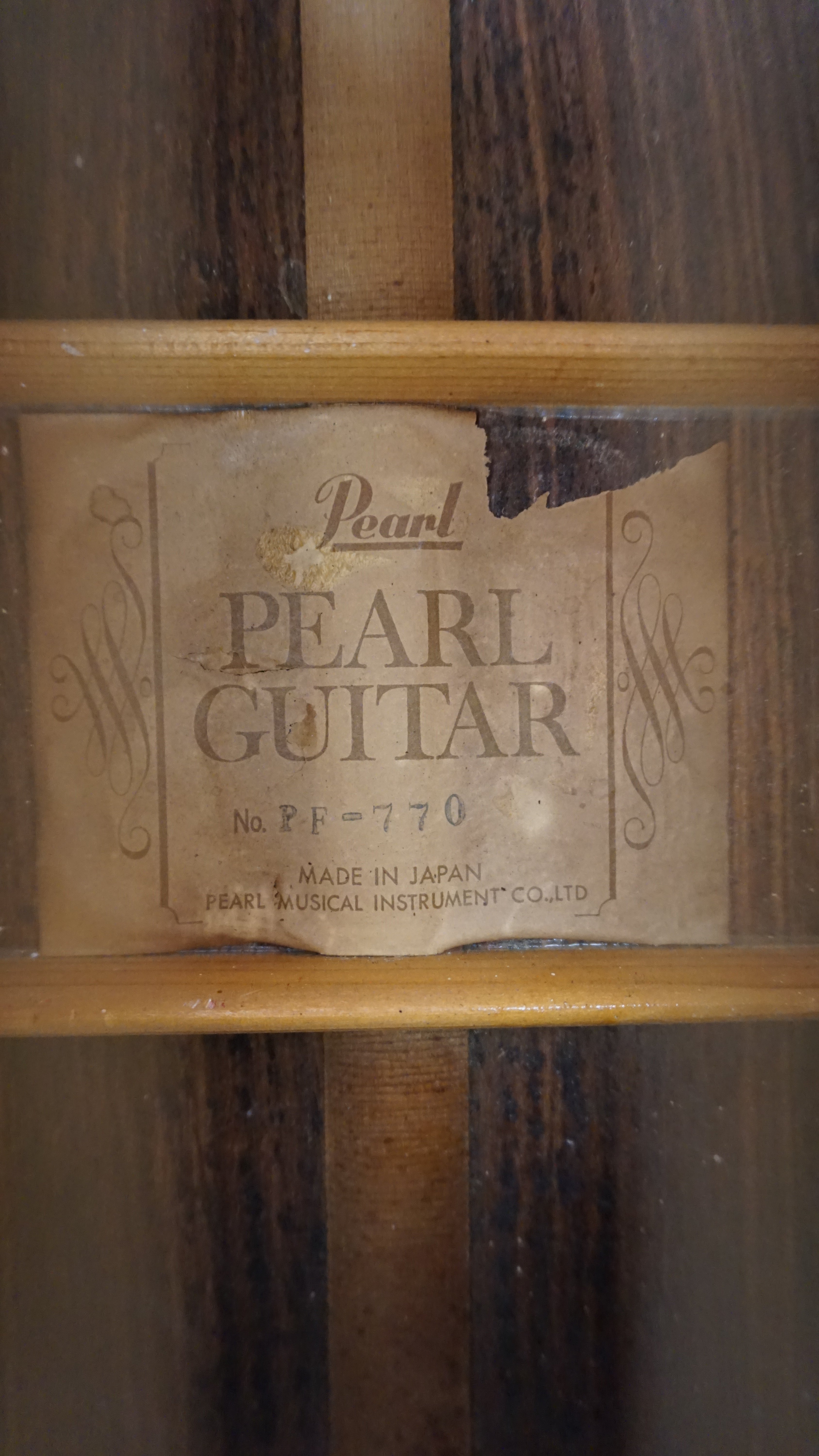 Pearl PF-770 71-72 - Natural Acoustic Guitar Rare