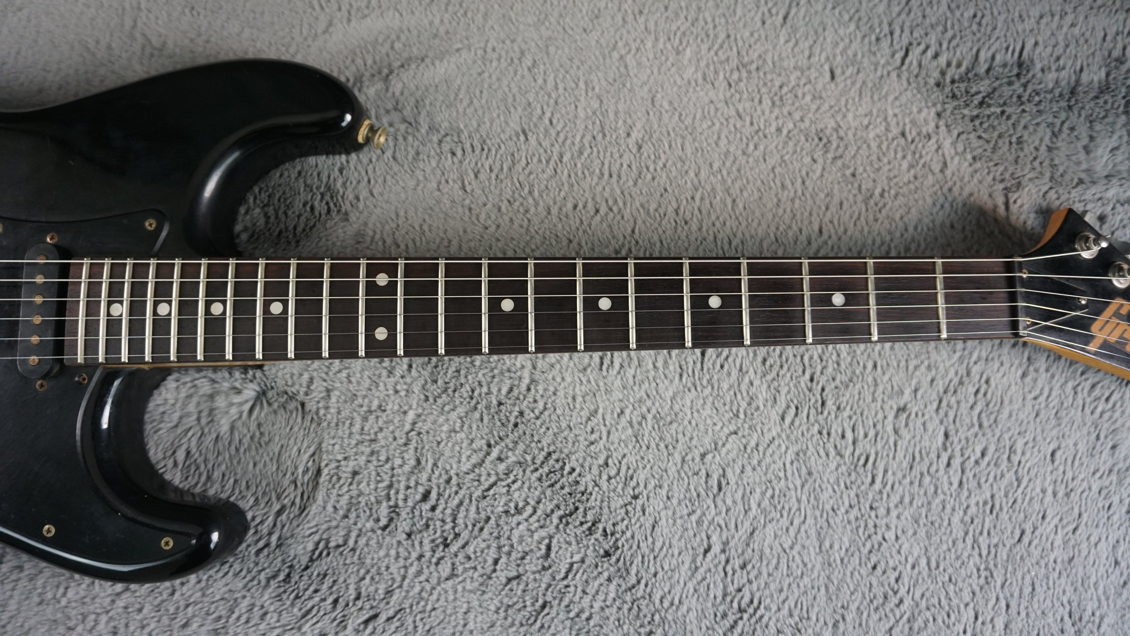 Greco Super Power HSS Strat Style MIJ Electric Guitar Black 1980s Japan