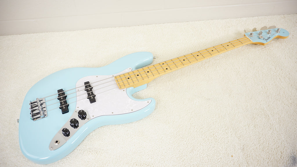 Fender Japan FSR Collection Hybrid II Jazz Bass 2025 - Daphne Blue Matching Headstock