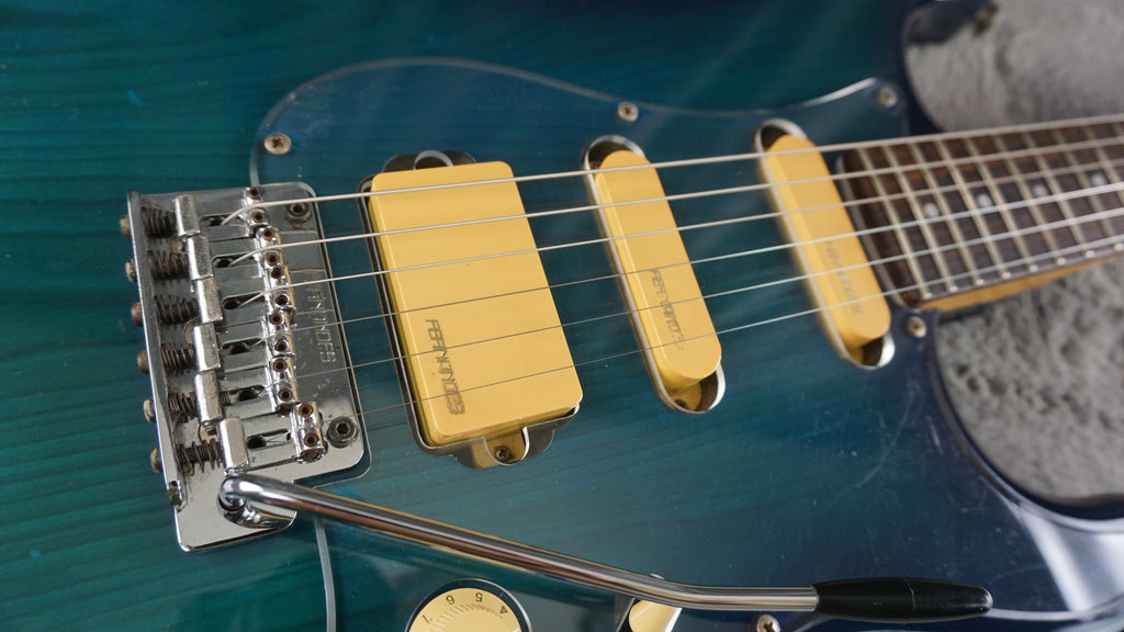 Fernandes “The Function” ST-45C MIJ Electric Guitar Blue Burst Flame Top w/ Fernandes Hard Case