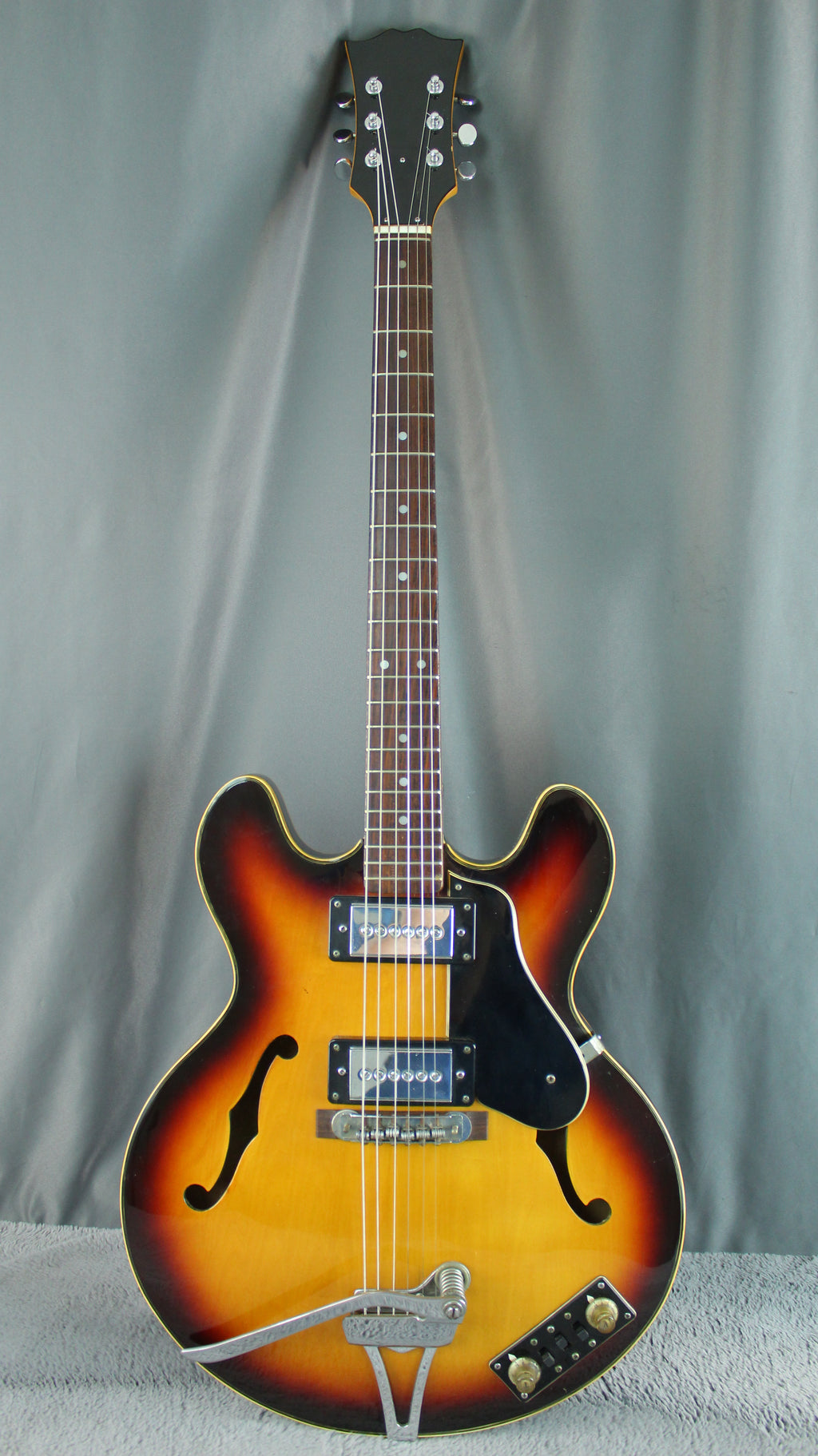 Semi-Hollow Sunburst Electric Guitar