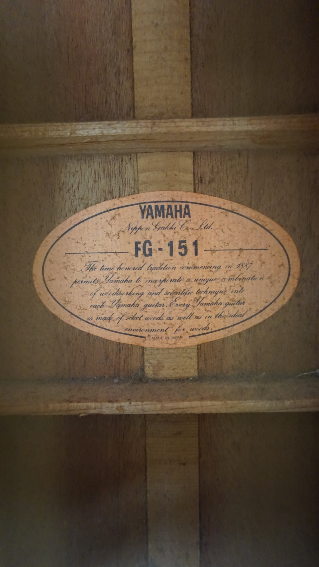 Yamaha FG-151 Japan Acoustic Natural