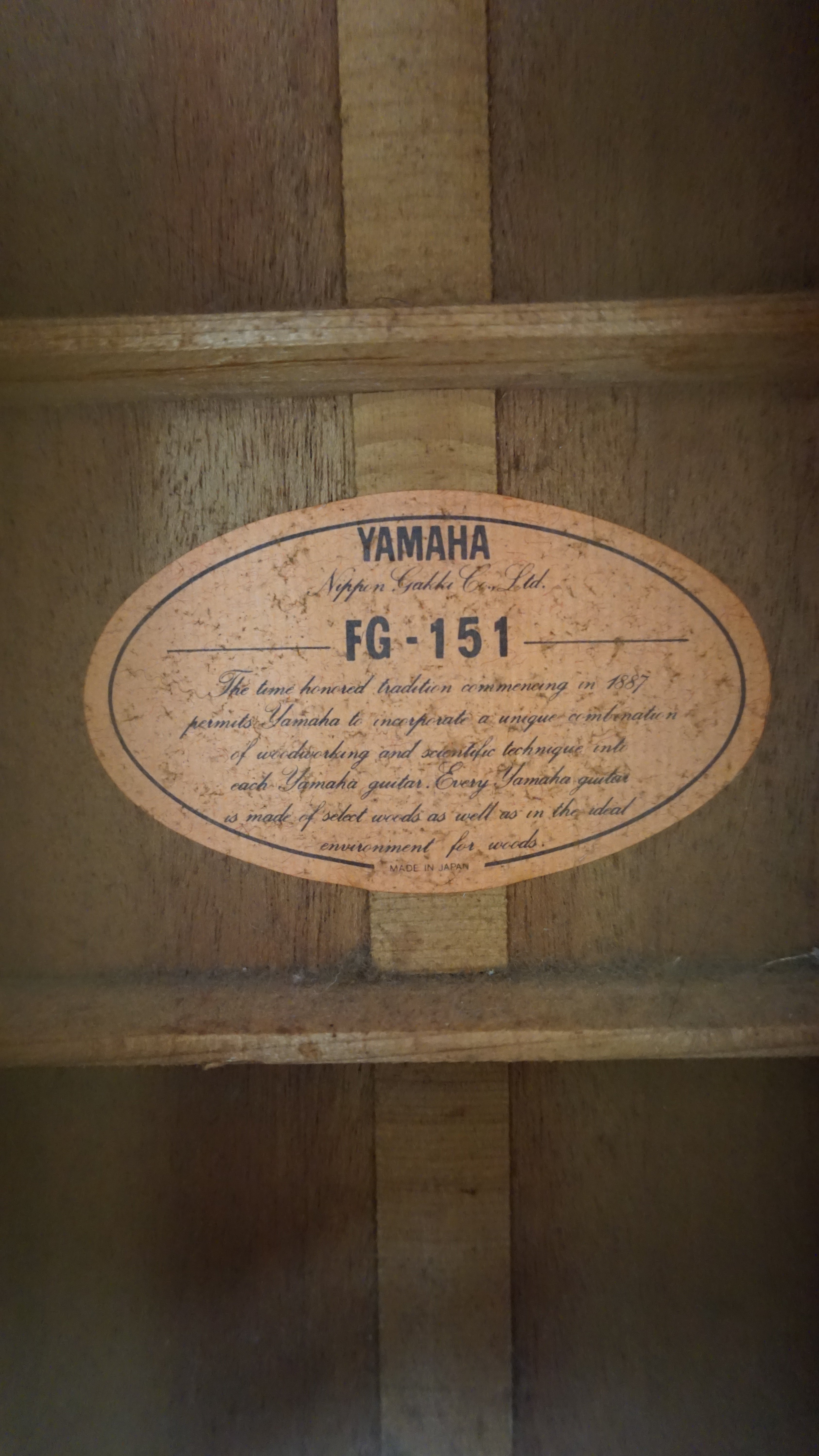 Yamaha FG-151 Japan Acoustic Natural
