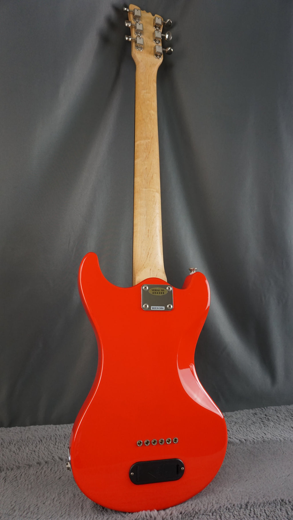 Marine Rider Travel Electric Guitar w/ Built-In Speaker – Compact Practice Guitar – Red