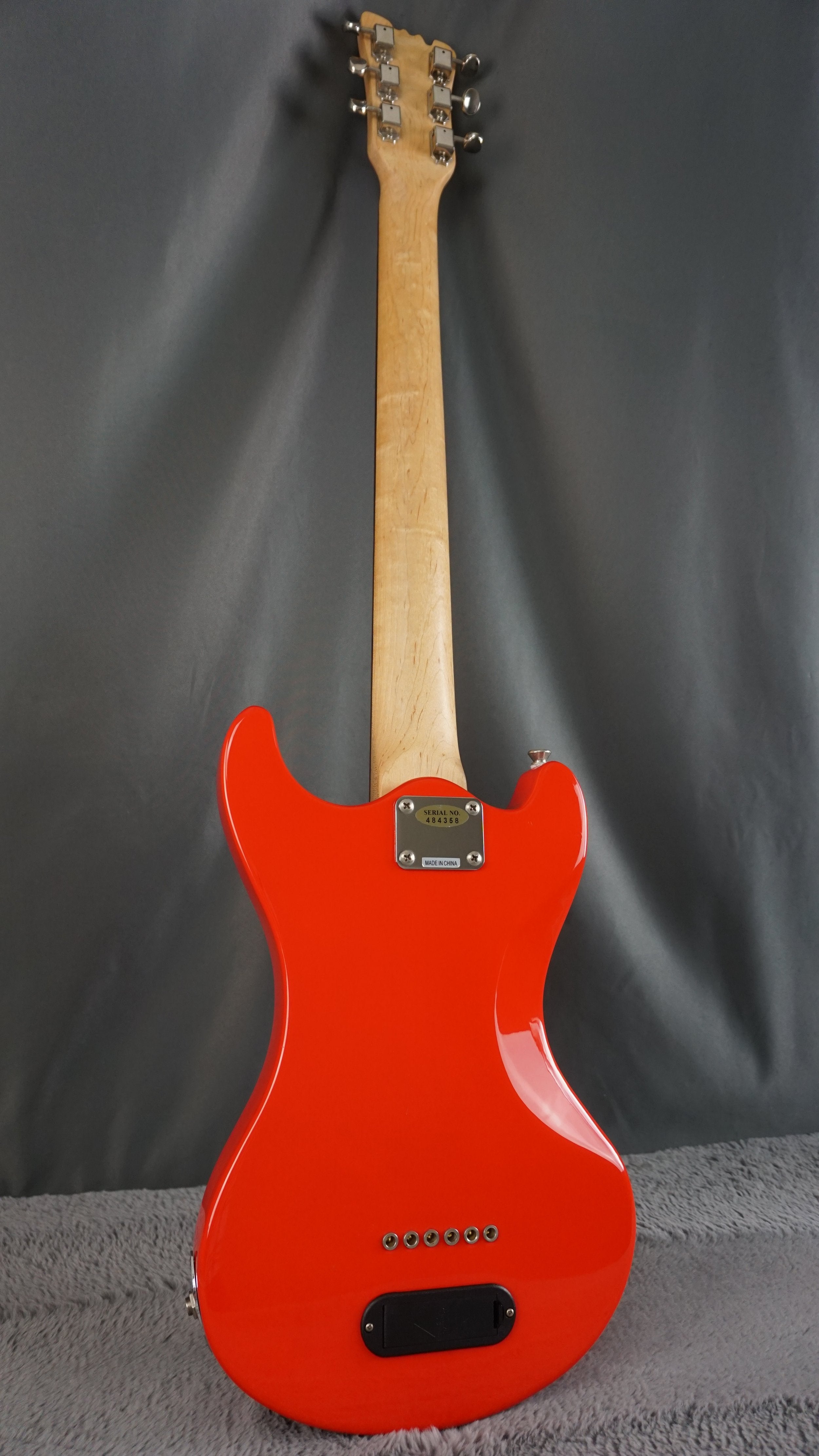 Marine Rider Travel Electric Guitar w/ Built-In Speaker – Compact Practice Guitar – Red
