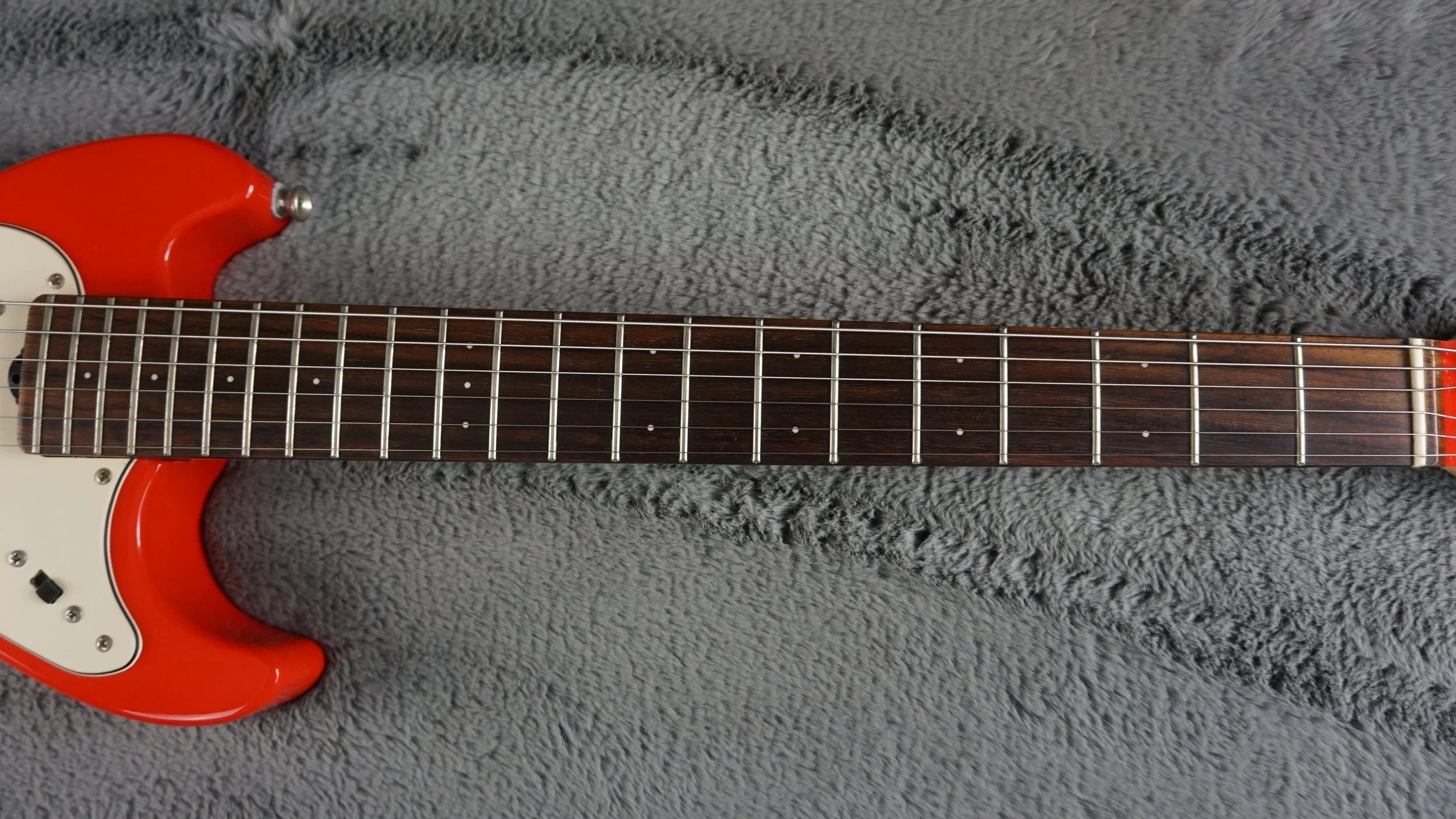 Marine Rider Travel Electric Guitar w/ Built-In Speaker – Compact Practice Guitar – Red