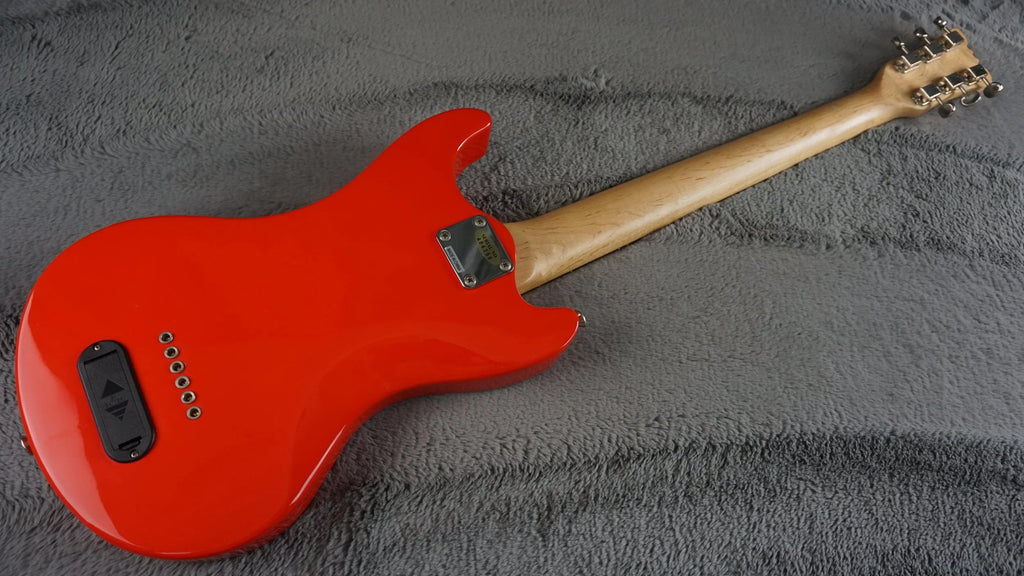 Marine Rider Travel Electric Guitar w/ Built-In Speaker – Compact Practice Guitar – Red