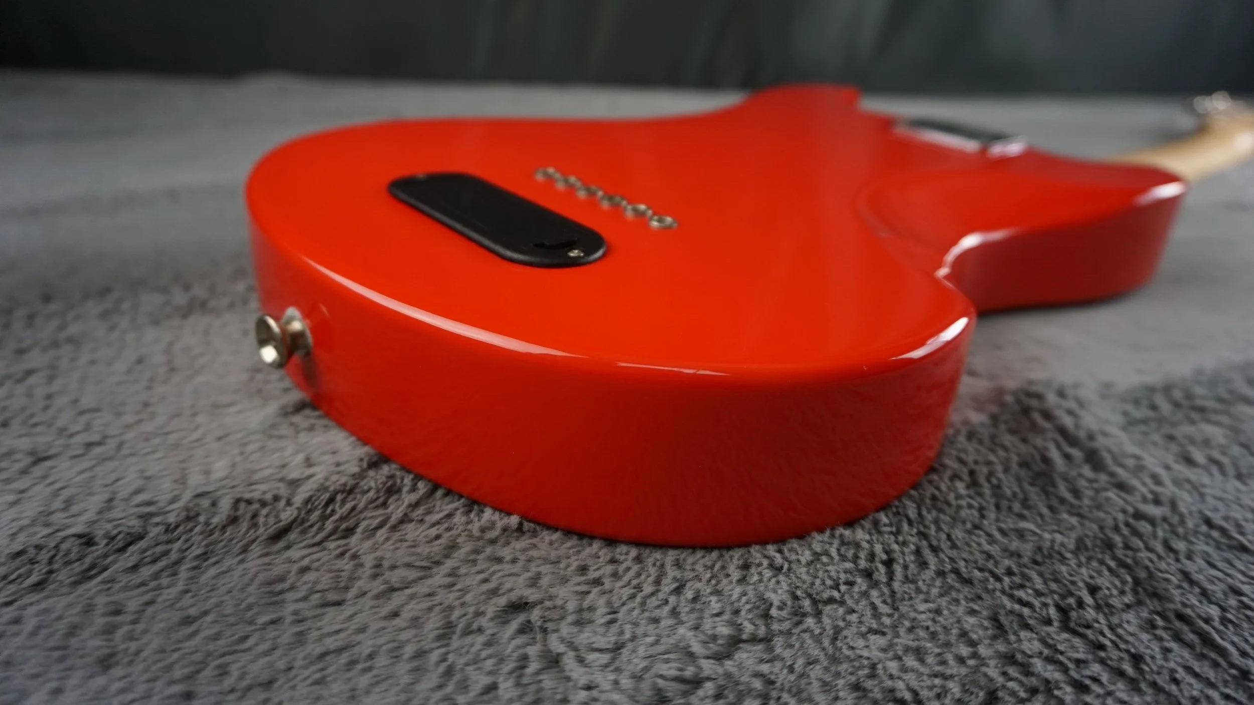 Marine Rider Travel Electric Guitar w/ Built-In Speaker – Compact Practice Guitar – Red