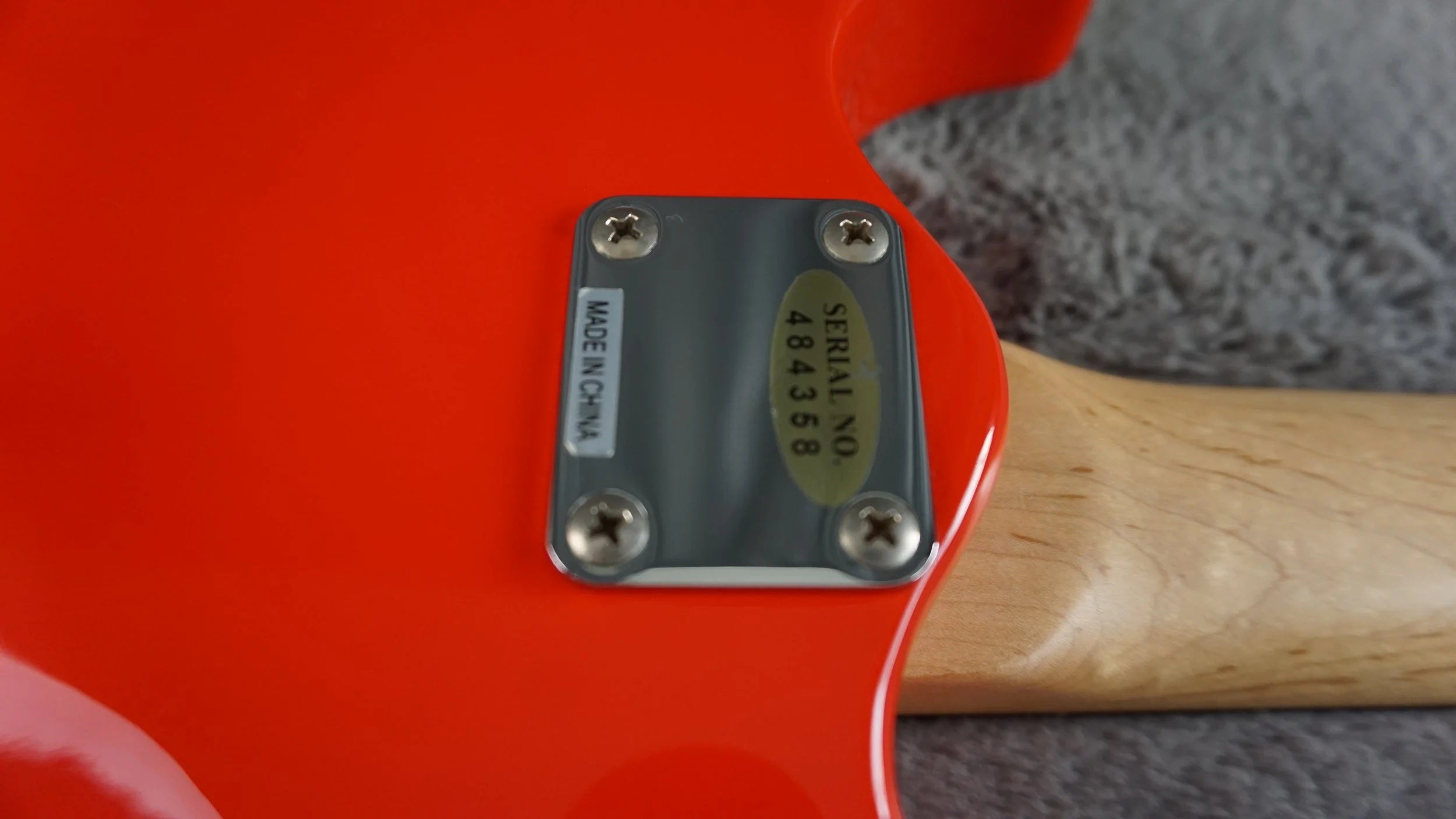 Marine Rider Travel Electric Guitar w/ Built-In Speaker – Compact Practice Guitar – Red
