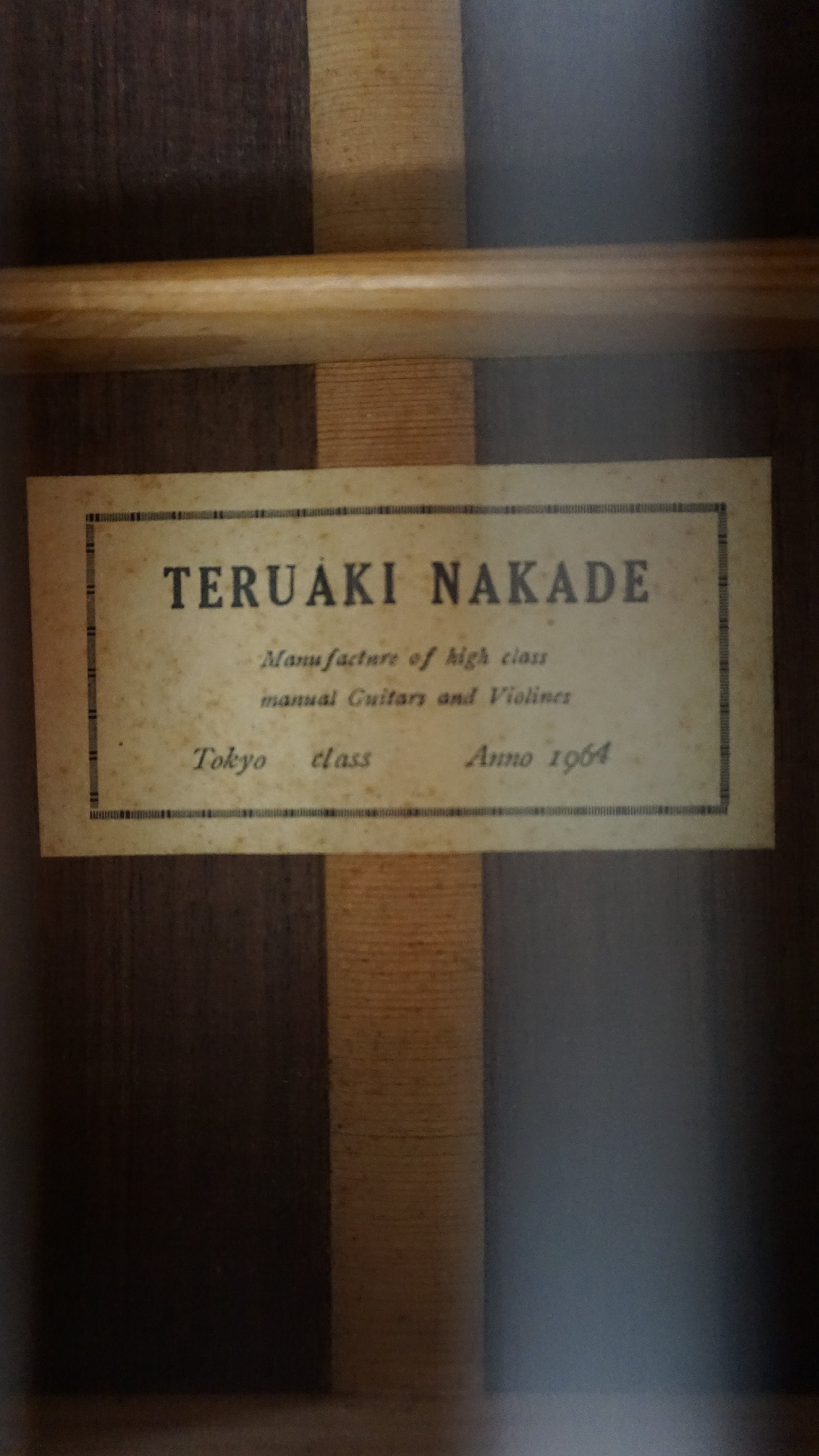 Teruaki Nakade No. 20 Classical Guitar 1964 Tokyo Handmade w/ Hard Case – Refret, Crack Repair, Setup