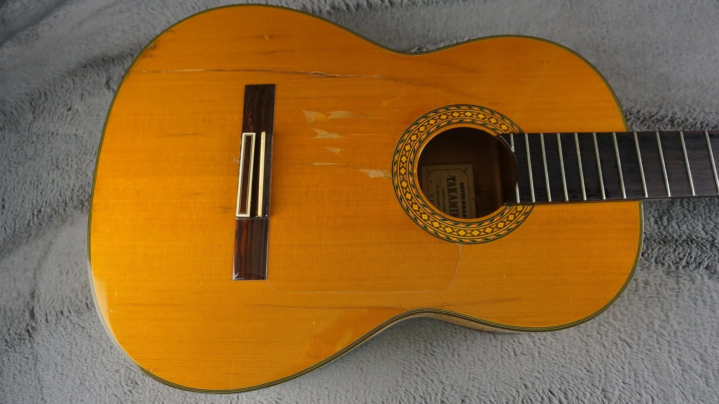 1982 Takamine 8F Classical Guitar – MIJ – Project / Structural Cracks – As-Is