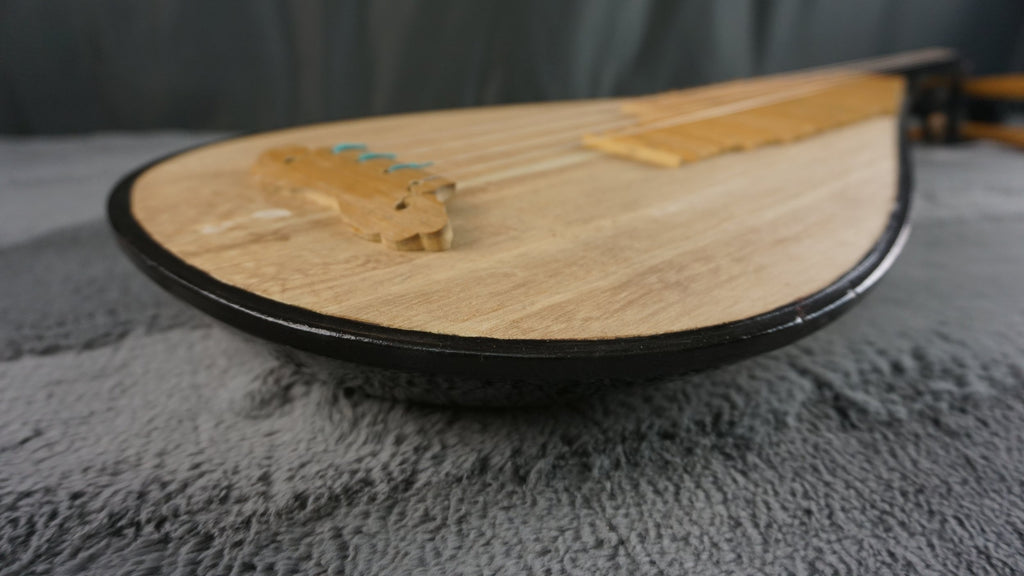 Handmade Chinese Pipa (4-String Lute) w/ Hard Case – Carved Frets, Solid Wood Body