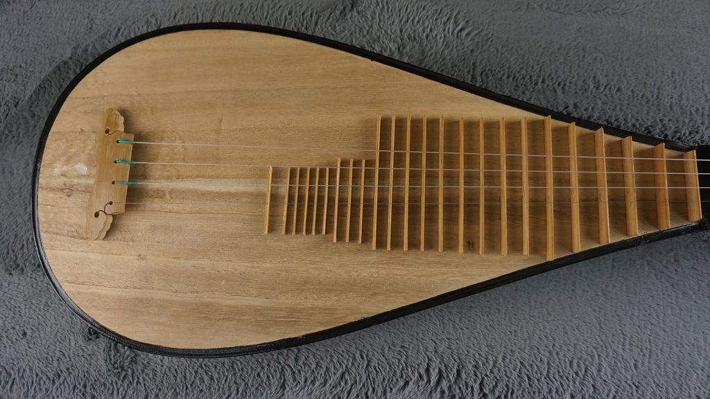 Handmade Chinese Pipa (4-String Lute) w/ Hard Case – Carved Frets, Solid Wood Body