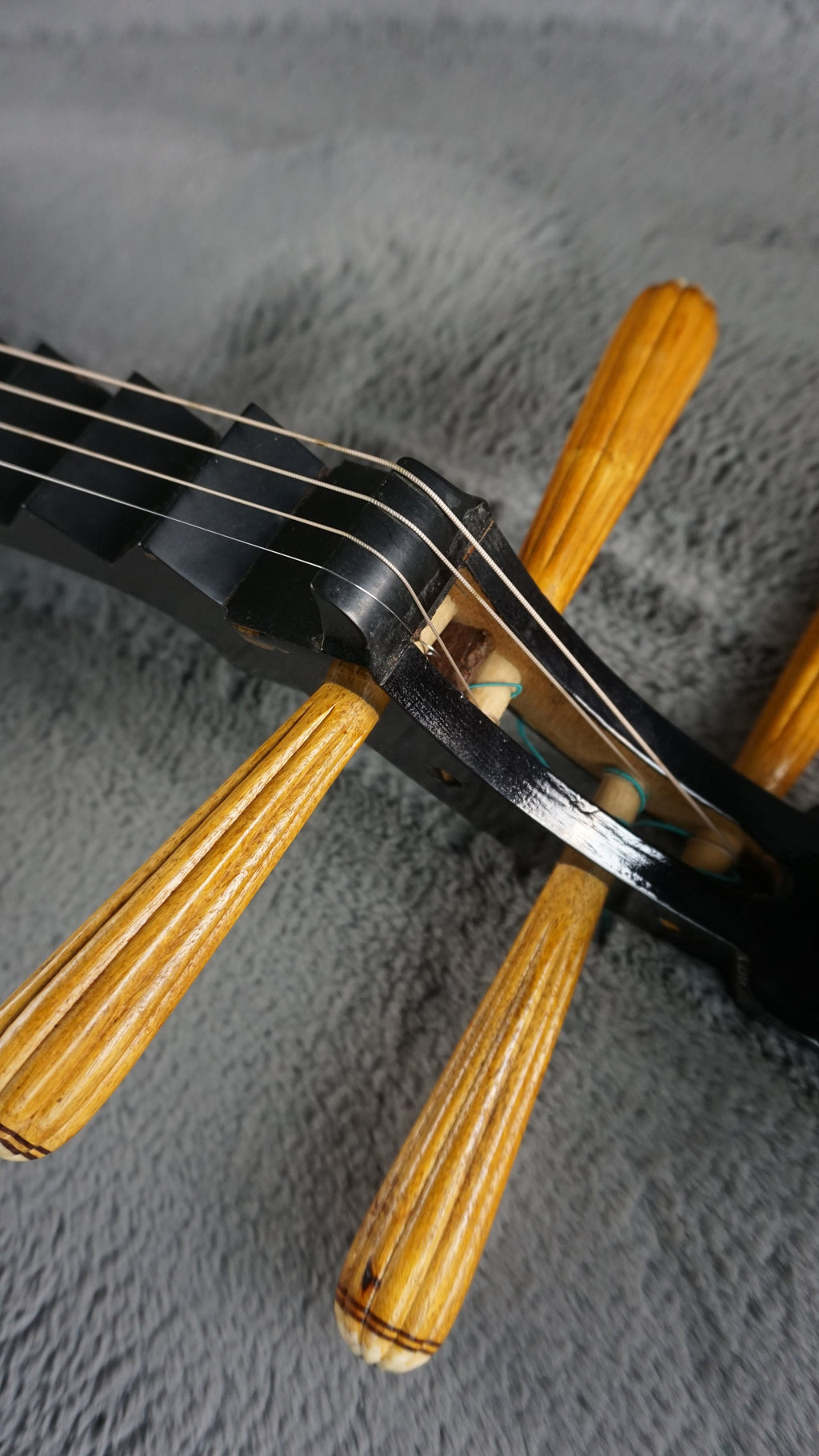 Handmade Chinese Pipa (4-String Lute) w/ Hard Case – Carved Frets, Solid Wood Body