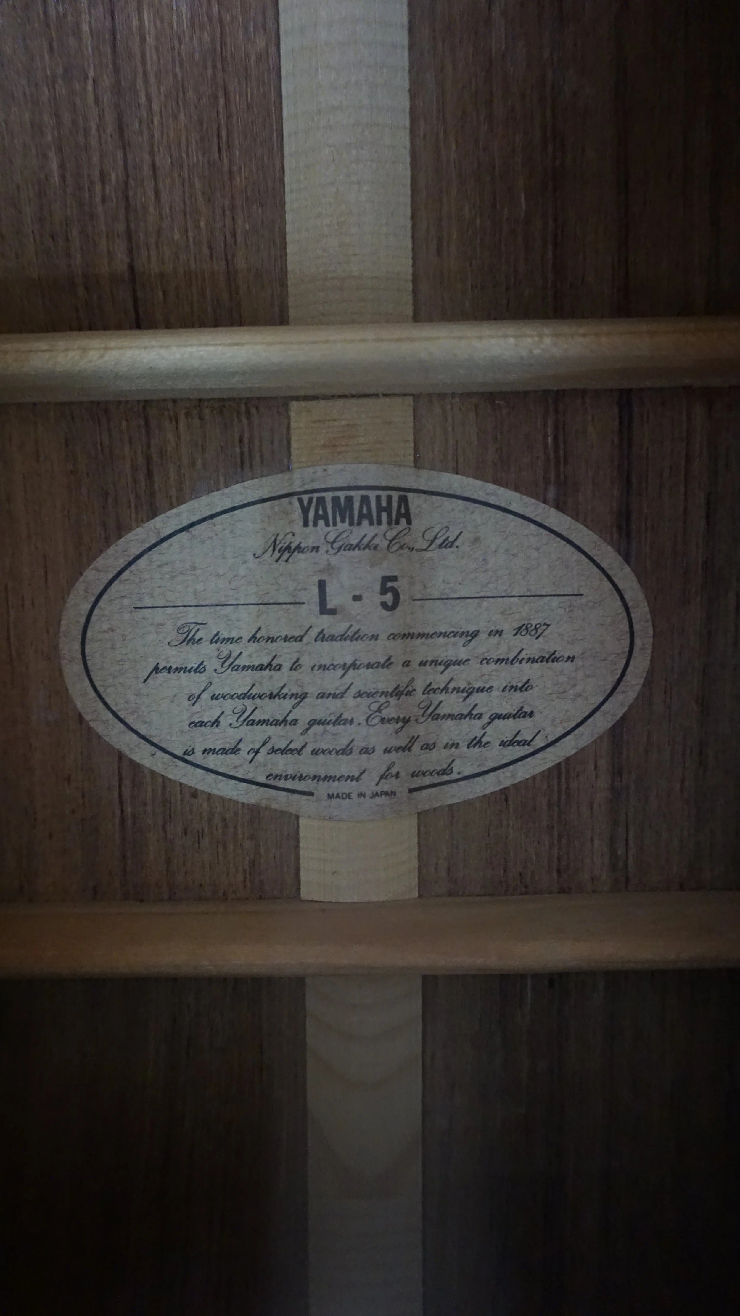 Yamaha L-5 Japan Acoustic Guitar 1979