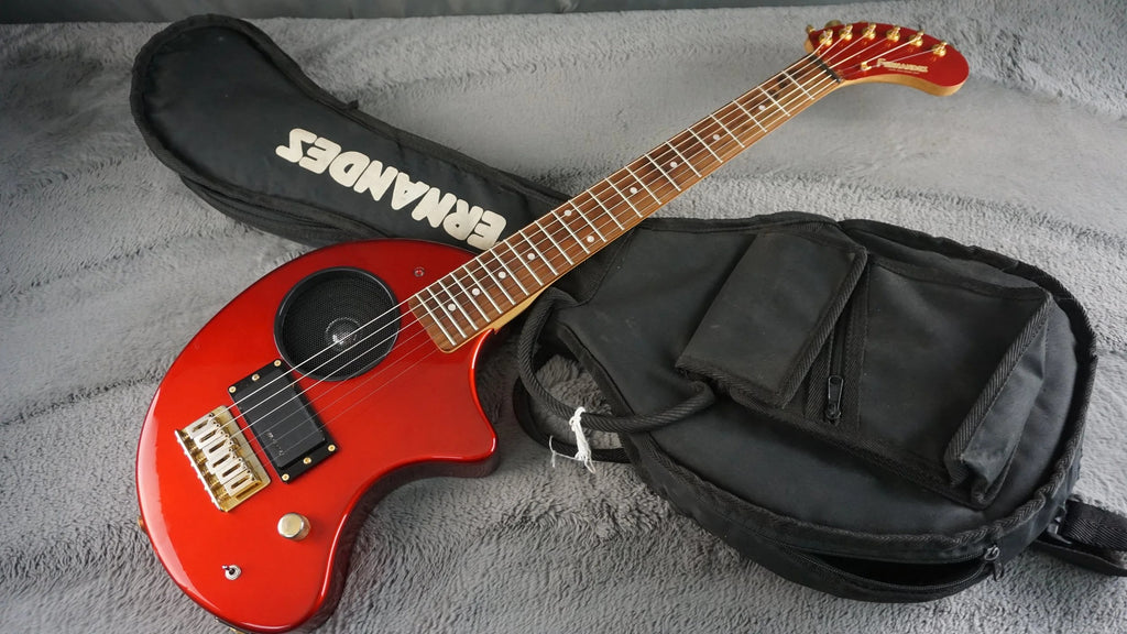 Fernandes ZO-3 Electric Guitar w/ Built-In Speaker, Gig Bag – Red – Made in Japan