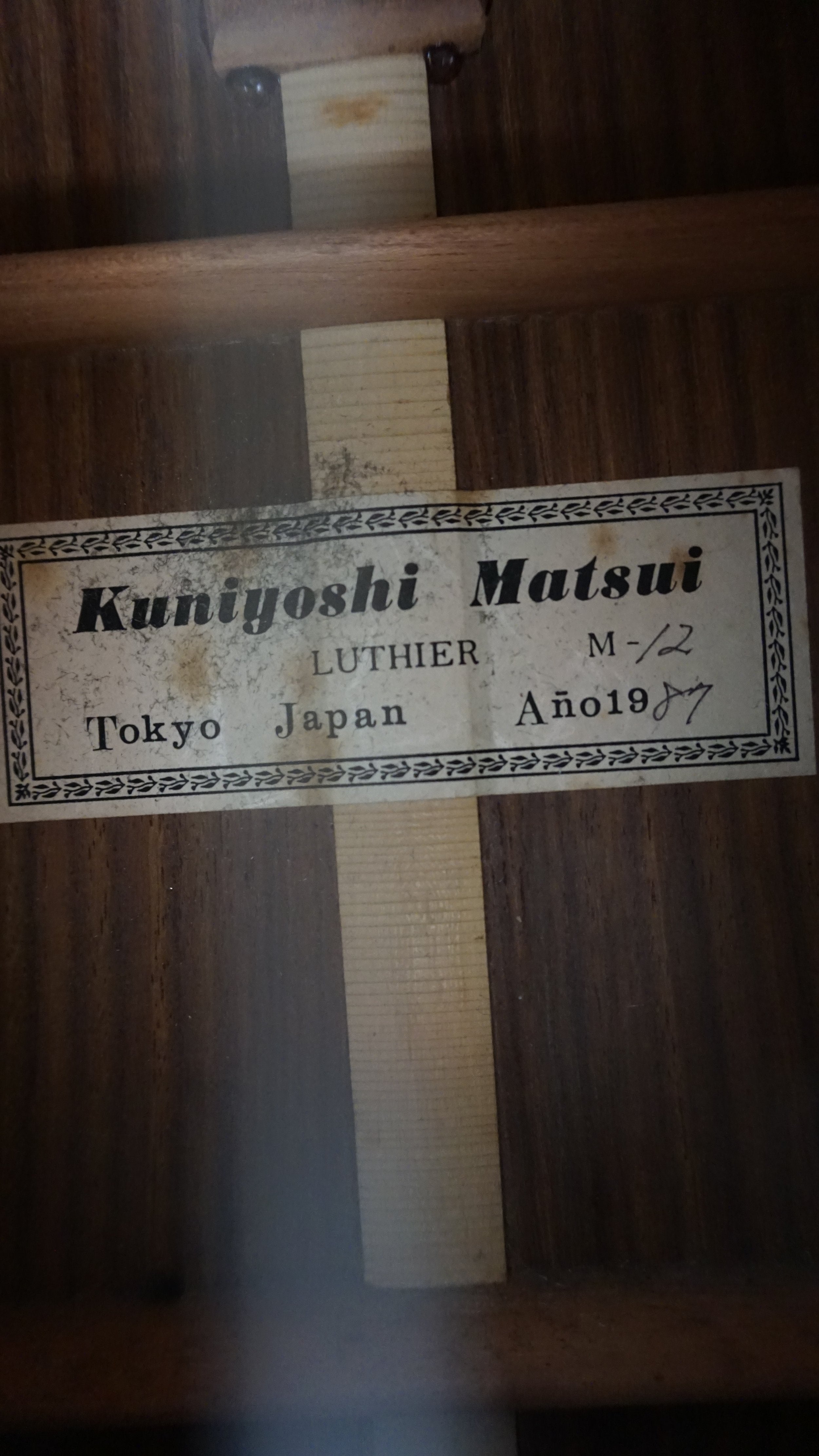 Kuniyoshi Matsui M-12 1987 Classical Guitar – Handbuilt in Japan – Solid Top – Original Case