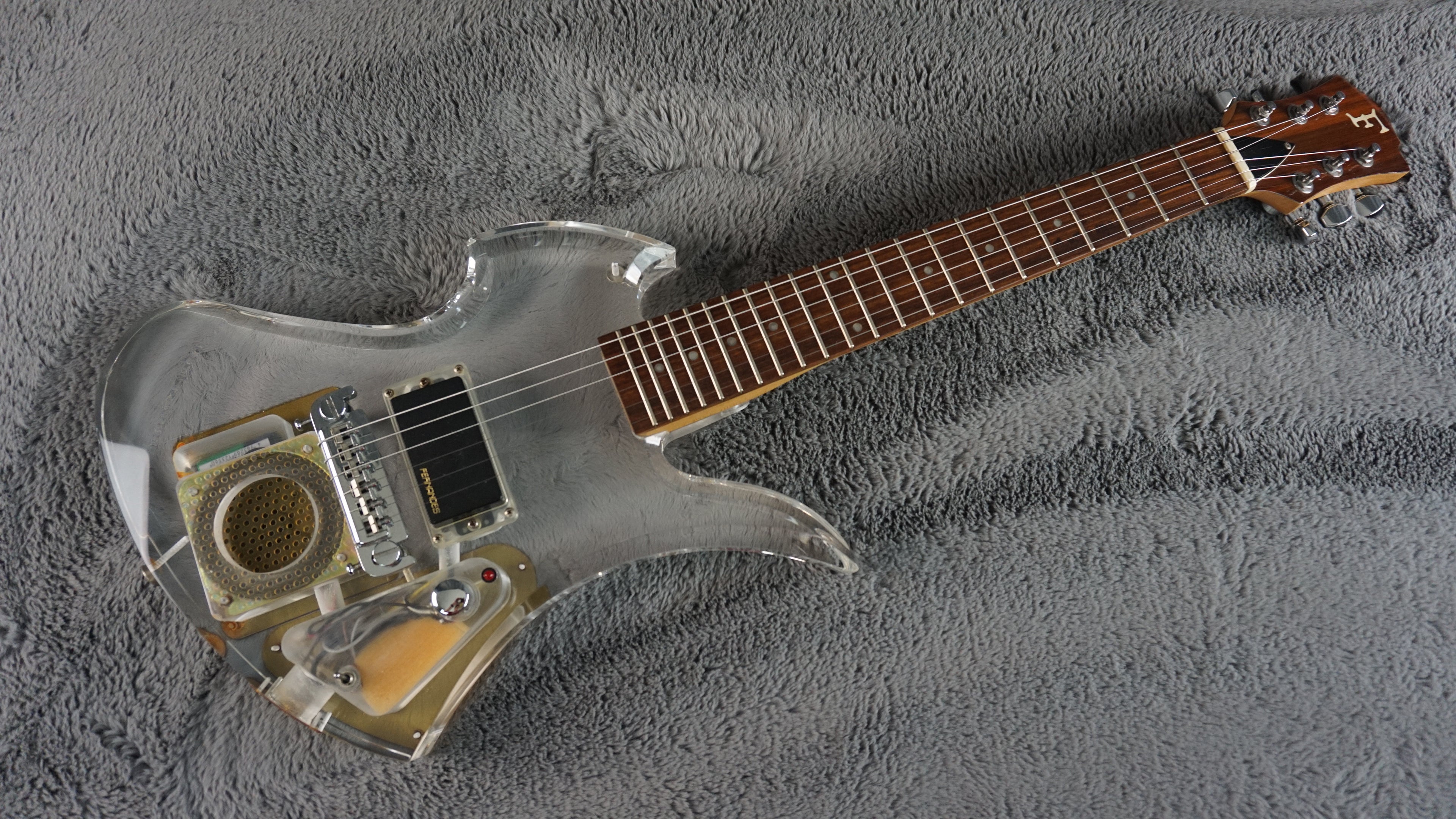 Fernandes Crystal Jr With Built In Amp Mockingbird Rare! Clear