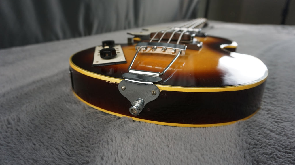 Greco Violin Bass Vintage - Sunburst Semi-Hollow Lefty