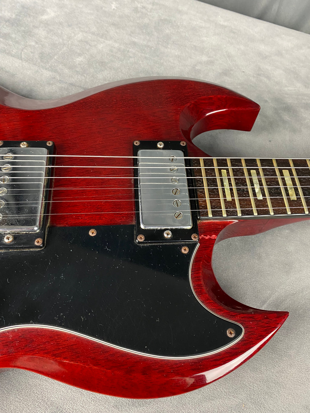 Heerby SG Kasuga MIJ Rare! Neck Thru 1977 Trans Red