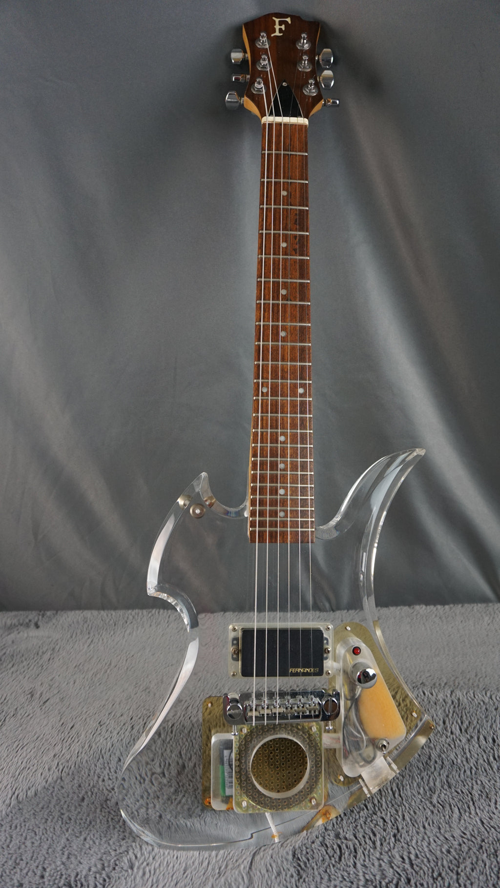 Fernandes Crystal Jr With Built In Amp Mockingbird Rare! Clear
