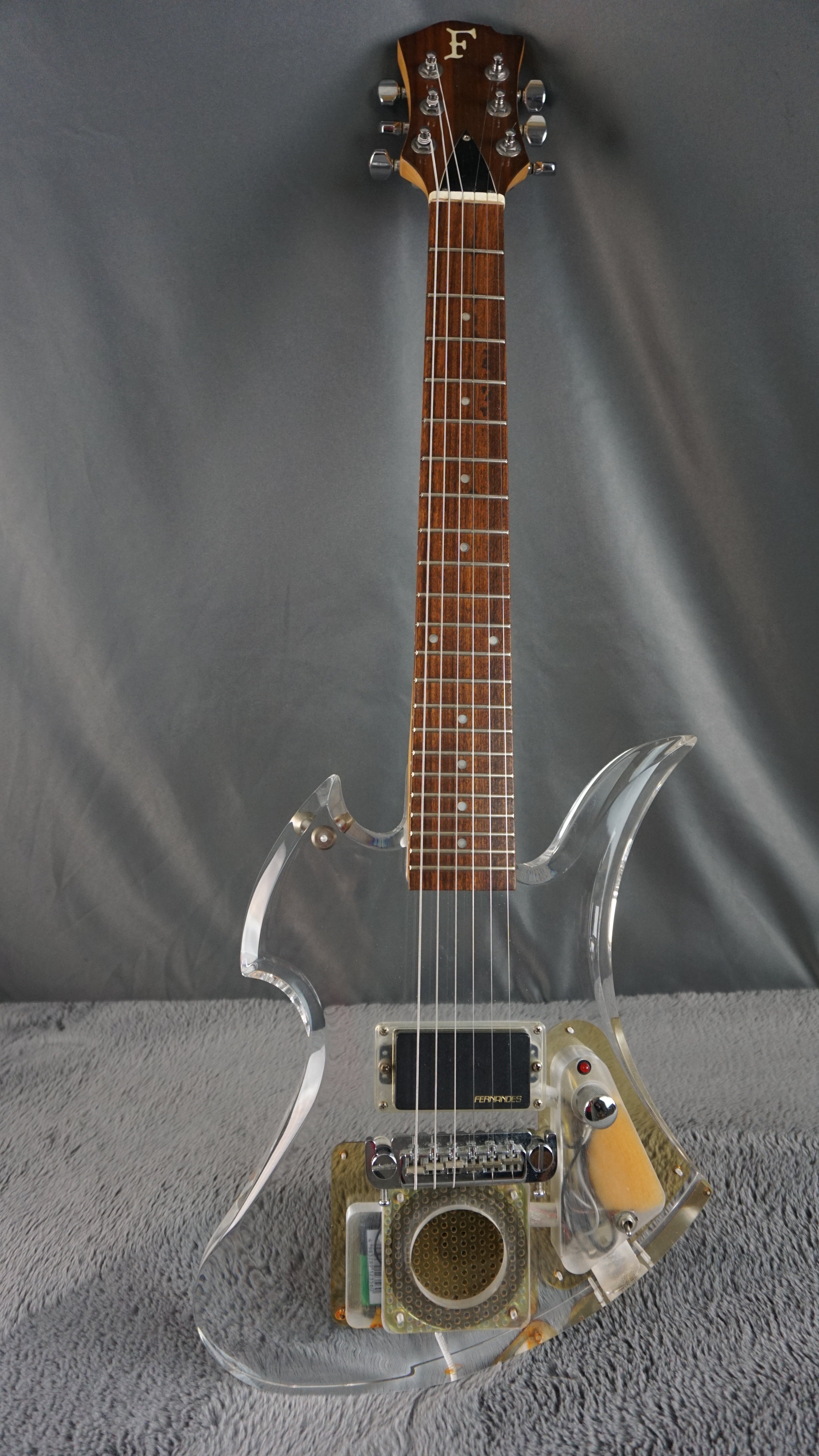 Fernandes Crystal Jr With Built In Amp Mockingbird Rare! Clear