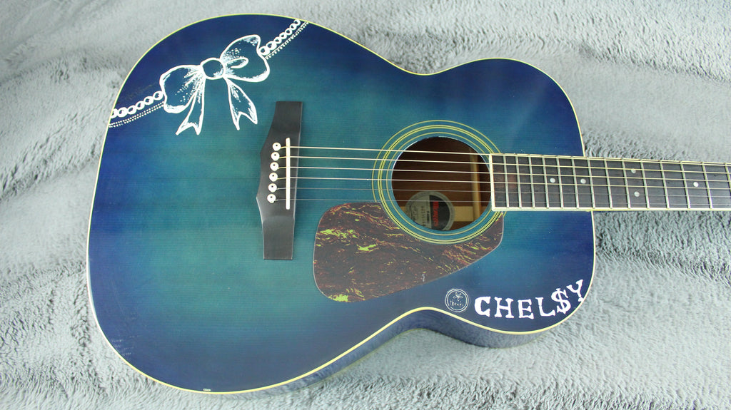 Morris F-02SBU Blue Japan Acoustic Guitar