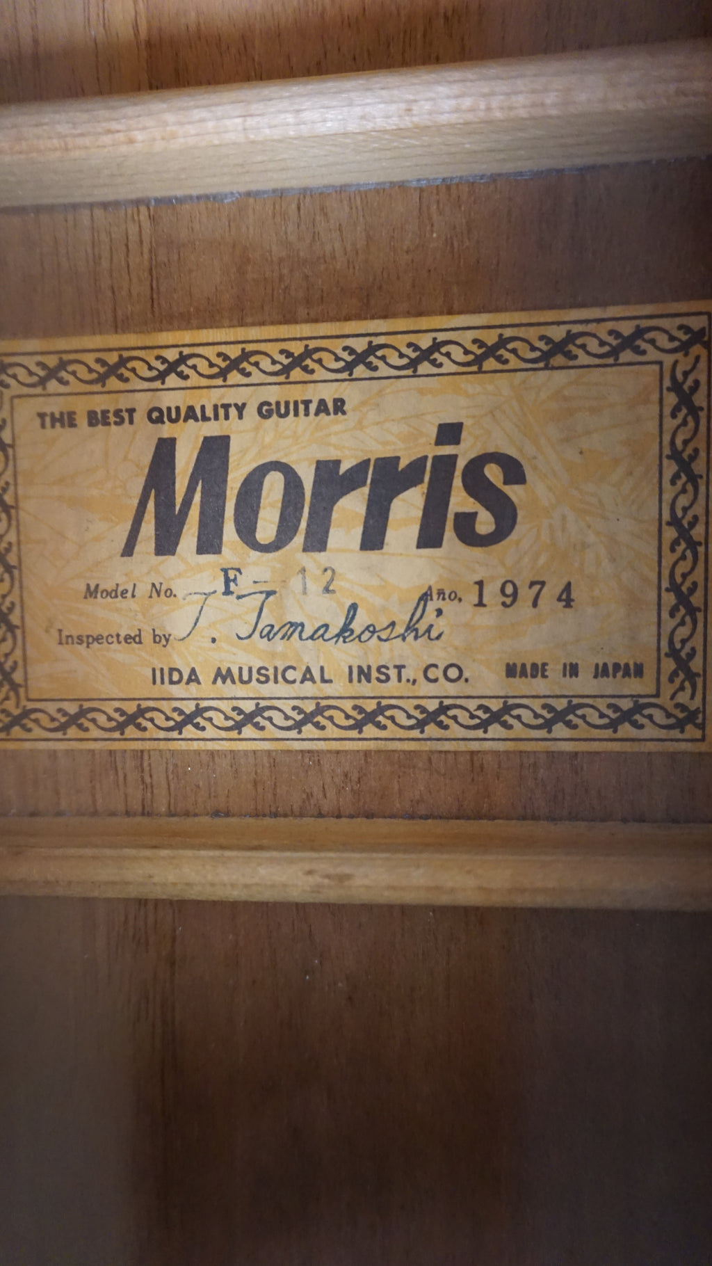 Morris F-12 OM Acoustic Guitar 1974