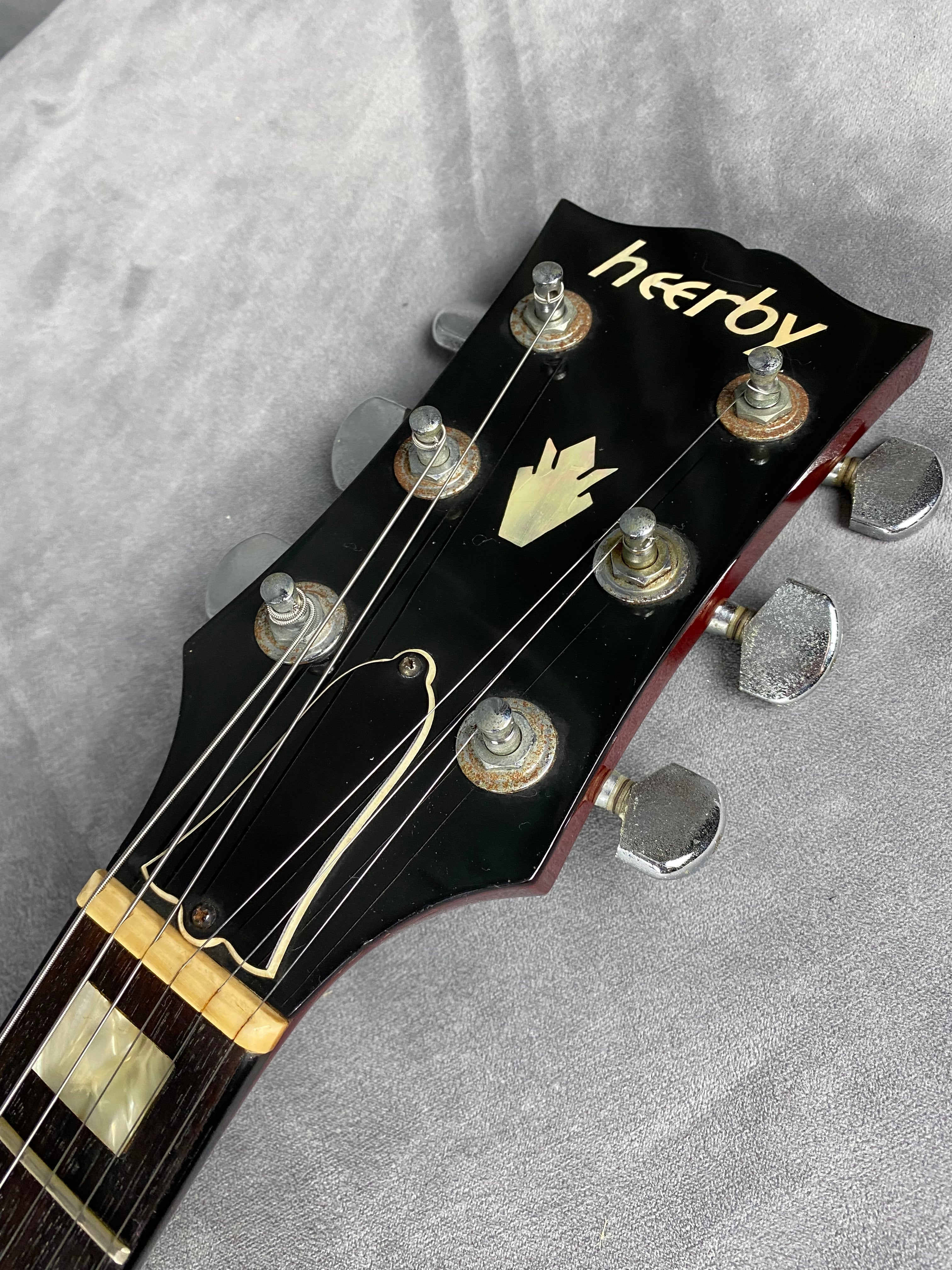 Heerby SG Kasuga MIJ Rare! Neck Thru 1977 Trans Red
