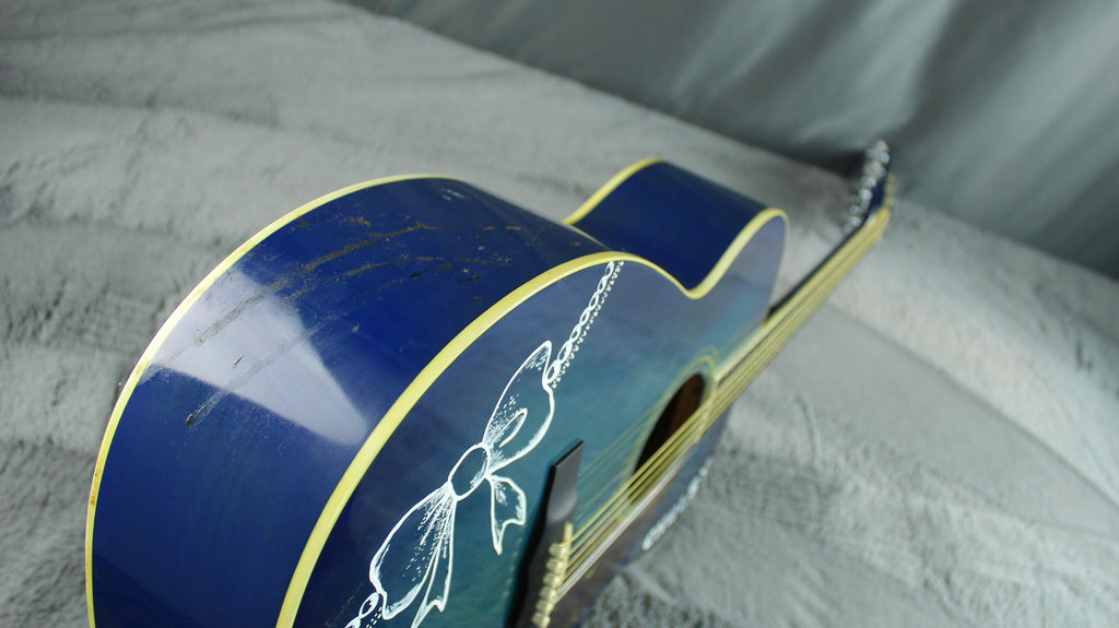 Morris F-02SBU Blue Japan Acoustic Guitar