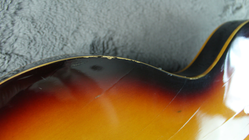 Semi-Hollow Sunburst Electric Guitar