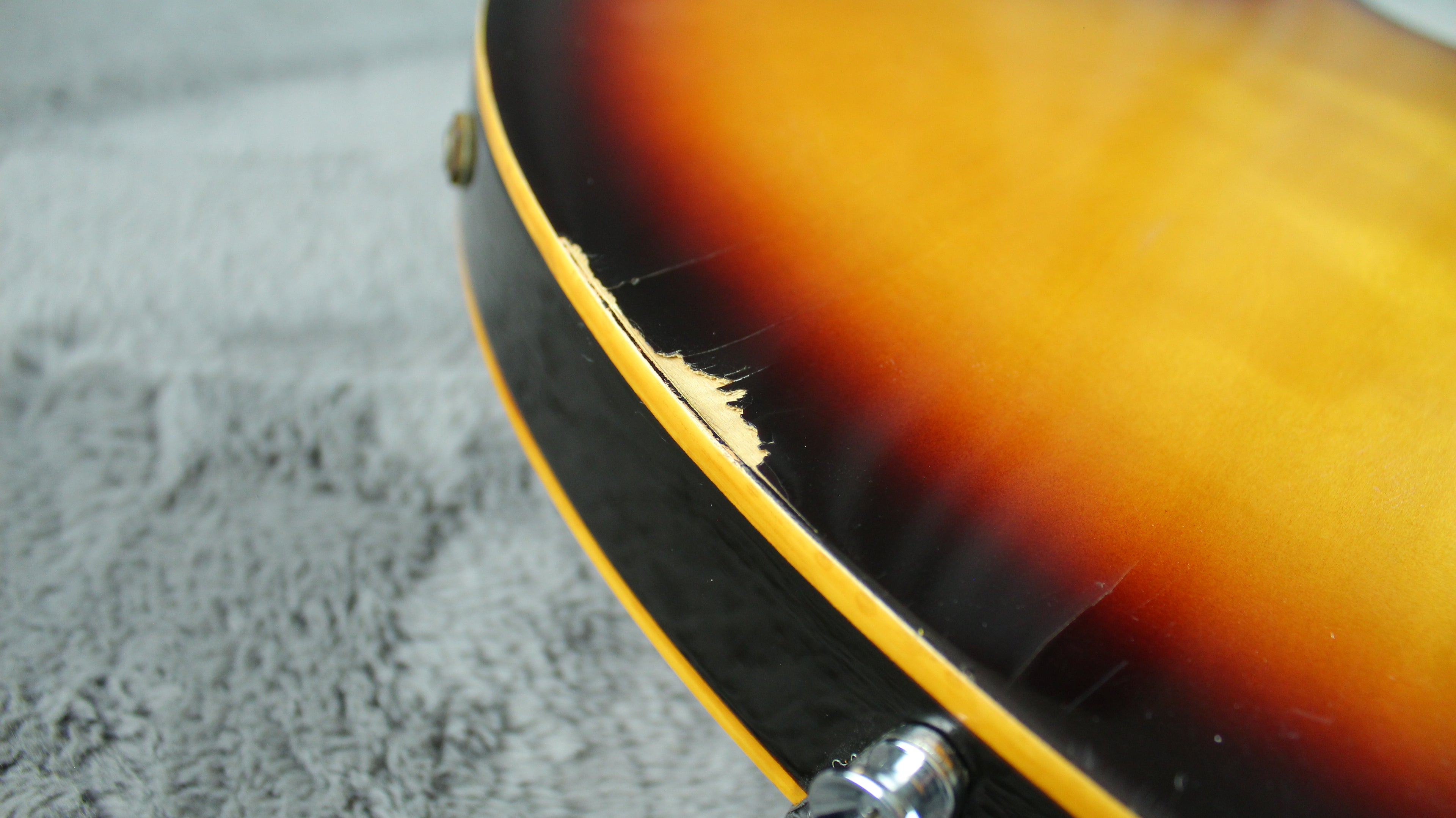 Semi-Hollow Sunburst Electric Guitar