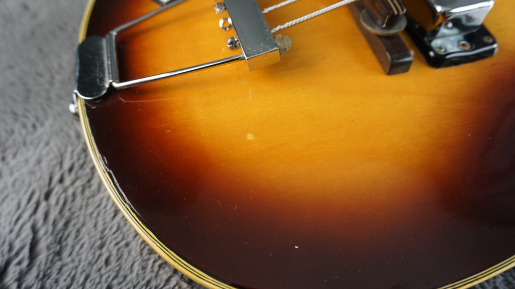 Greco Violin Bass Vintage - Sunburst Semi-Hollow Lefty