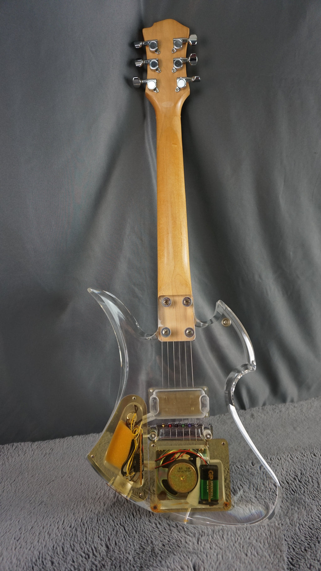 Fernandes Crystal Jr With Built In Amp Mockingbird Rare! Clear
