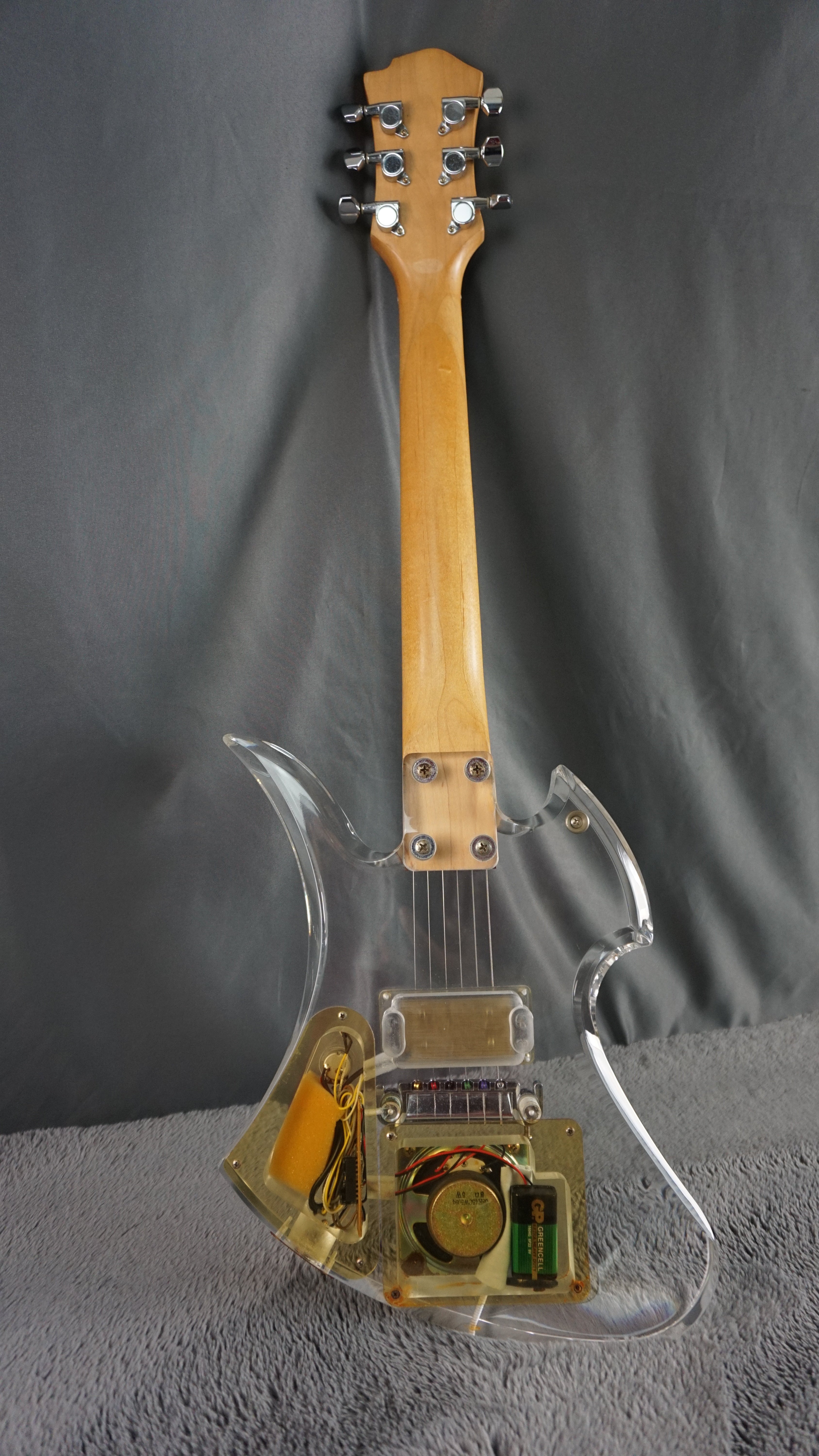 Fernandes Crystal Jr With Built In Amp Mockingbird Rare! Clear