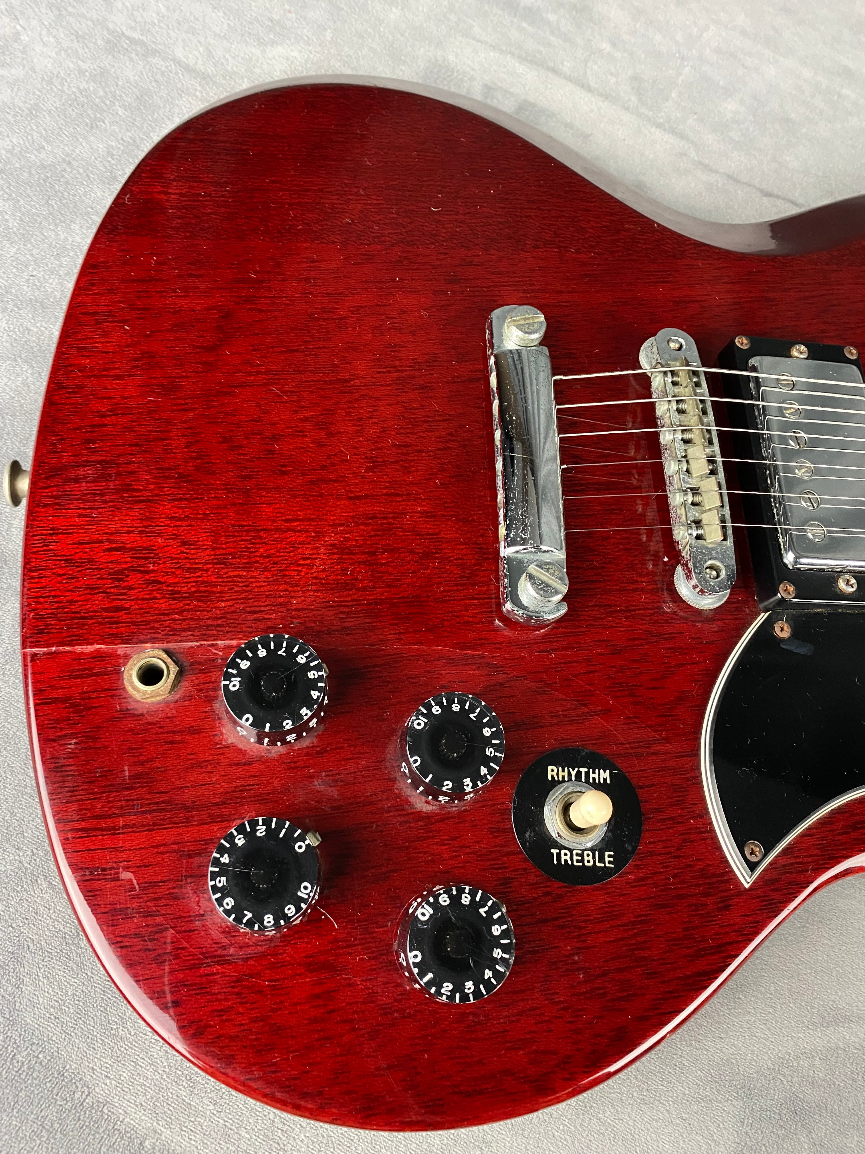 Heerby SG Kasuga MIJ Rare! Neck Thru 1977 Trans Red