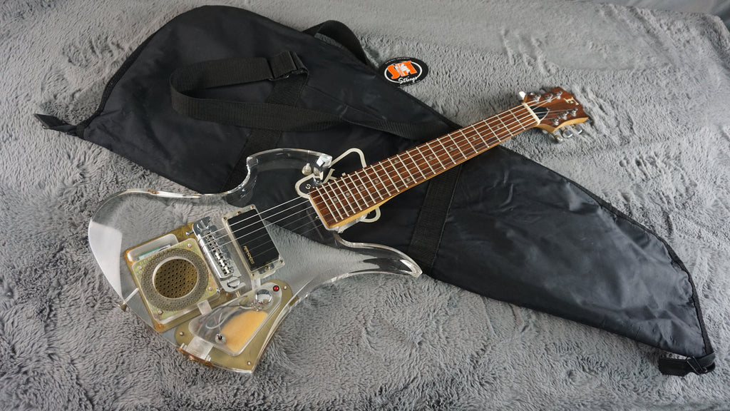 Fernandes Crystal Jr With Built In Amp Mockingbird Rare! Clear