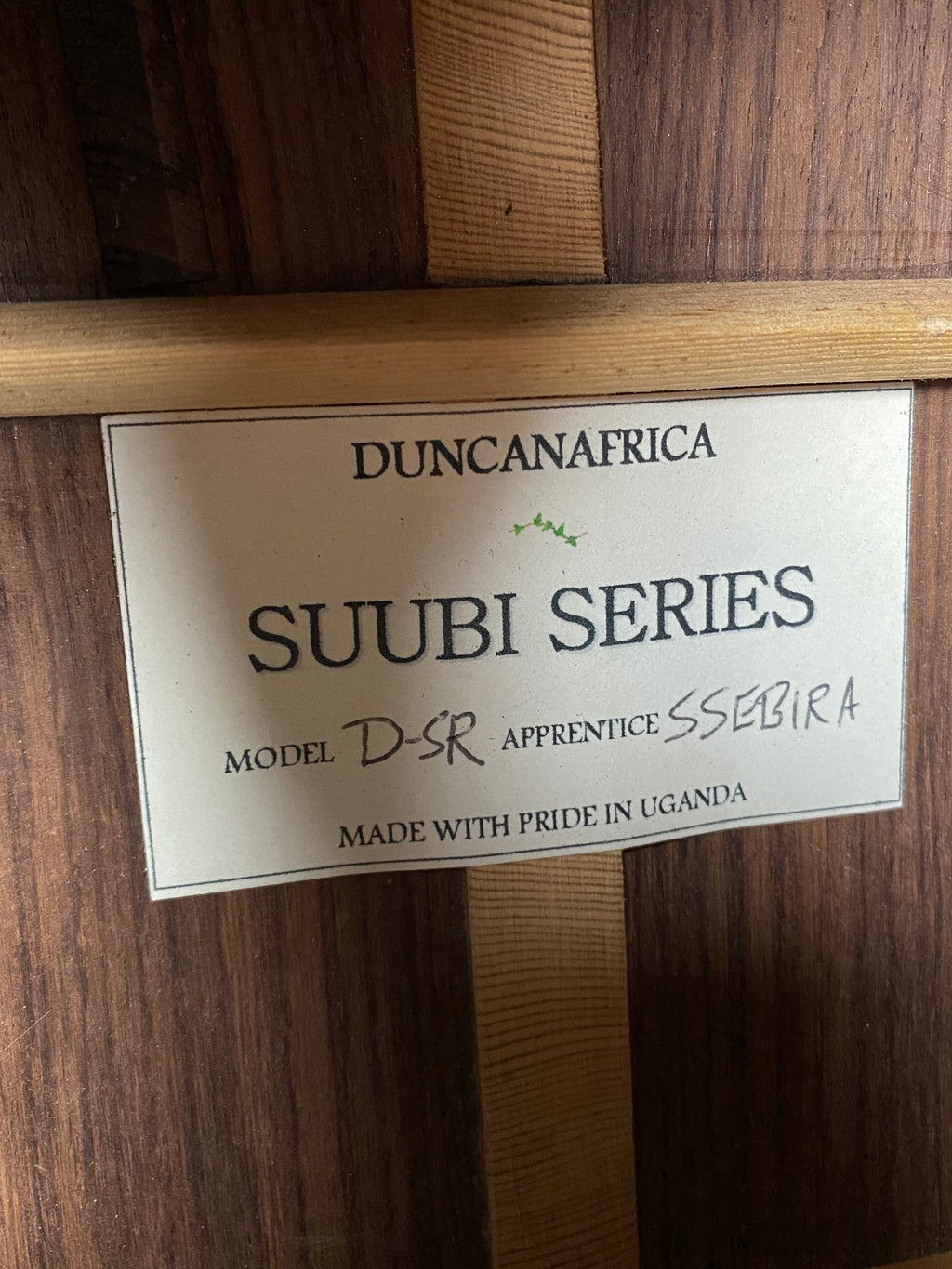 Duncan Africa D-SR Suubi Series Handmade LR Baggs  Solid Wood