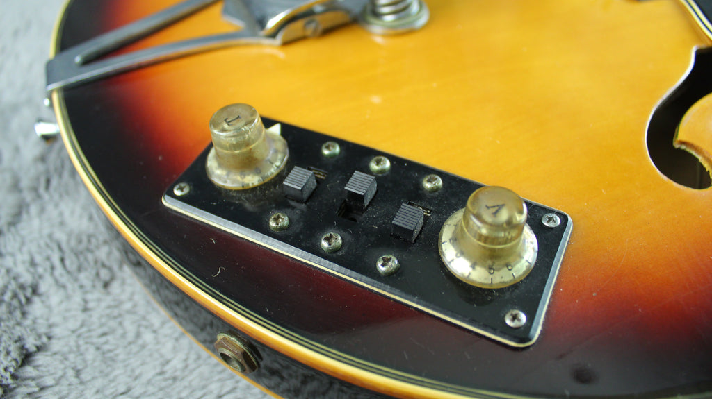 Semi-Hollow Sunburst Electric Guitar