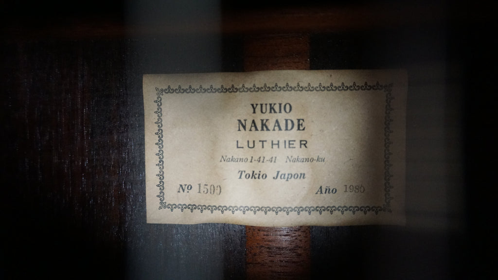 Yukio Nakade No.1500 1980 Hand Built Classical