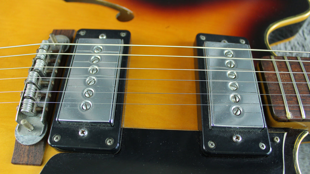 Semi-Hollow Sunburst Electric Guitar