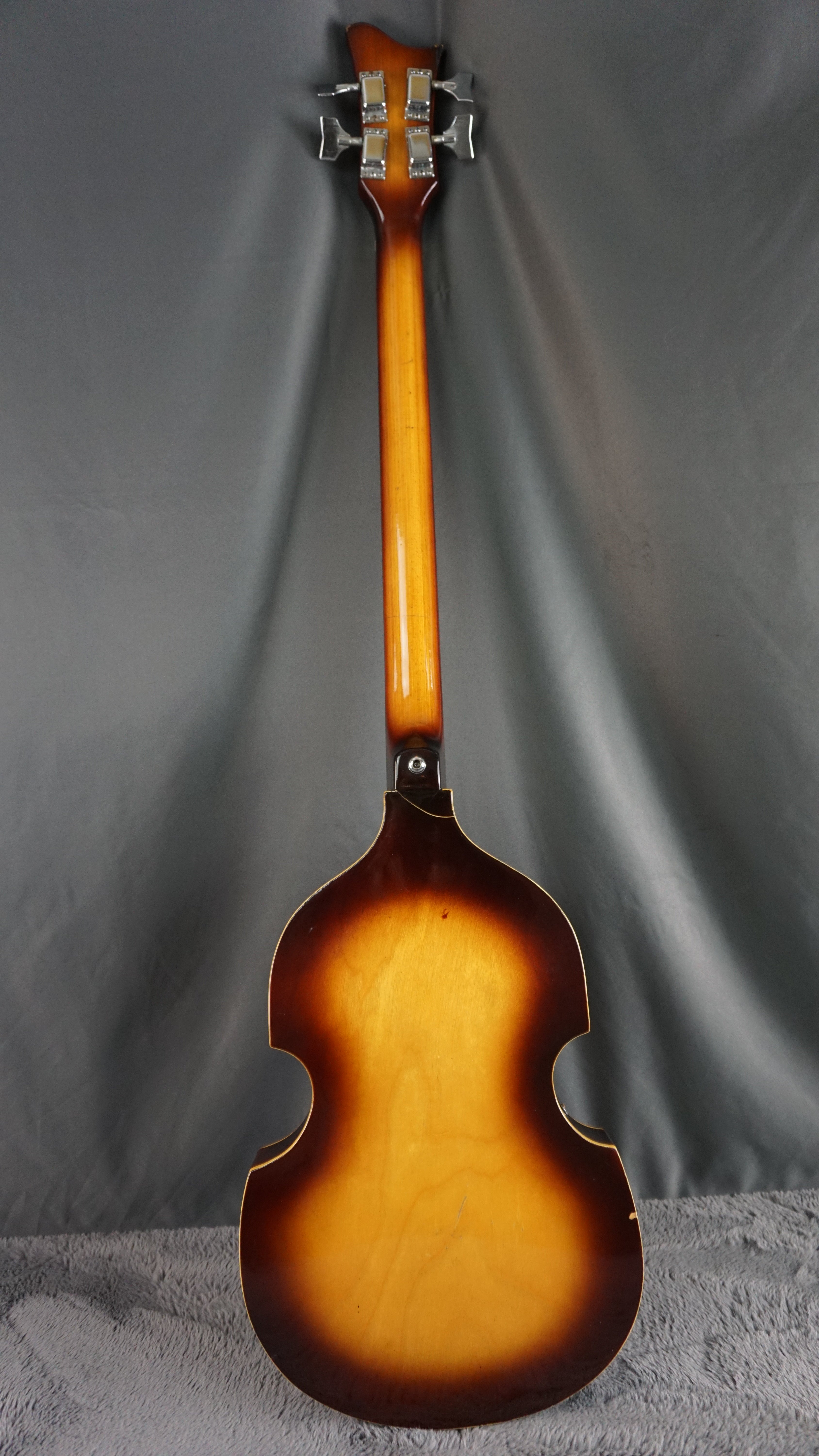 Greco Violin Bass Vintage - Sunburst Semi-Hollow Lefty