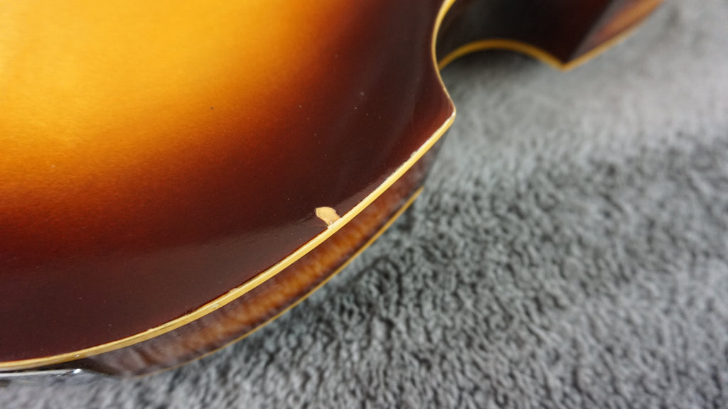 Greco Violin Bass Vintage - Sunburst Semi-Hollow Lefty